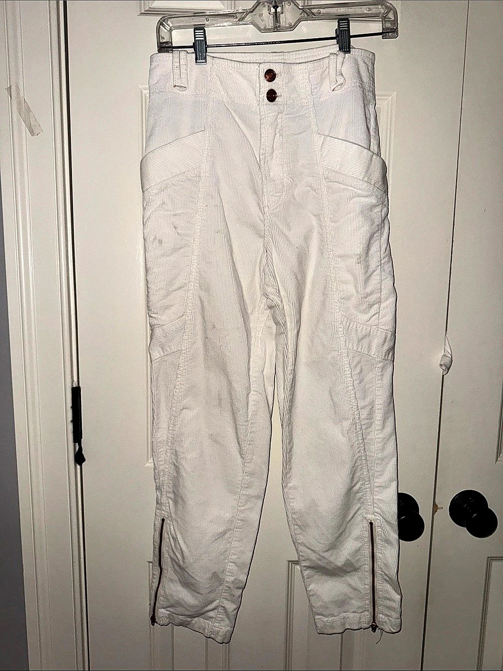 Pilcro Corduroy Cargo Pants Cream Waist 27